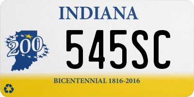 IN license plate 545SC