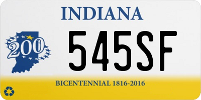 IN license plate 545SF