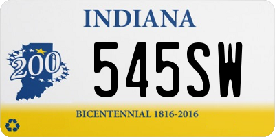 IN license plate 545SW