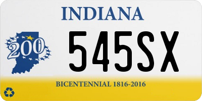 IN license plate 545SX