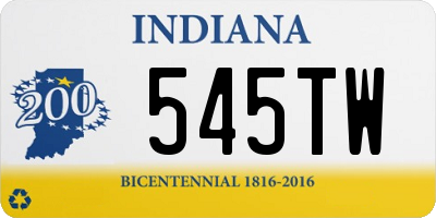 IN license plate 545TW