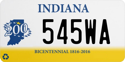 IN license plate 545WA