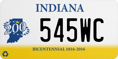 IN license plate 545WC