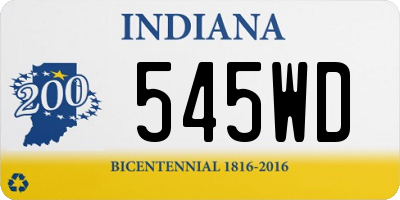 IN license plate 545WD