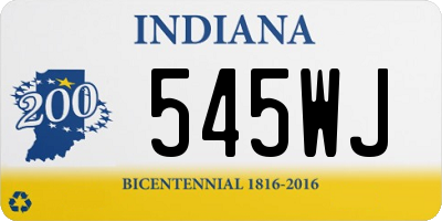 IN license plate 545WJ