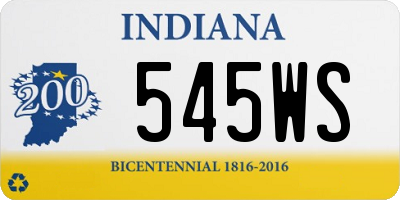 IN license plate 545WS