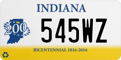 IN license plate 545WZ