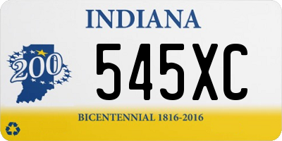 IN license plate 545XC