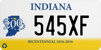 IN license plate 545XF