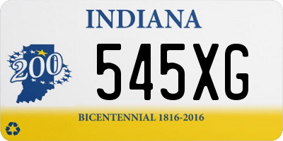 IN license plate 545XG