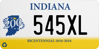 IN license plate 545XL