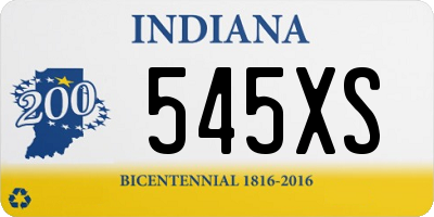 IN license plate 545XS