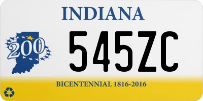 IN license plate 545ZC