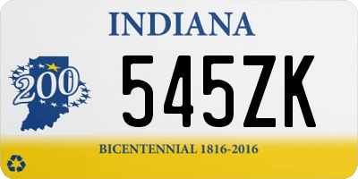 IN license plate 545ZK