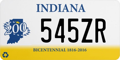 IN license plate 545ZR