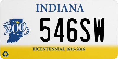 IN license plate 546SW