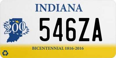 IN license plate 546ZA