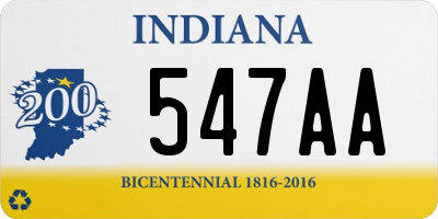 IN license plate 547AA