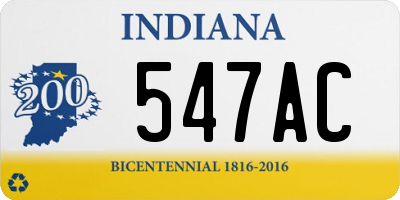 IN license plate 547AC