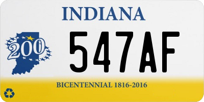 IN license plate 547AF