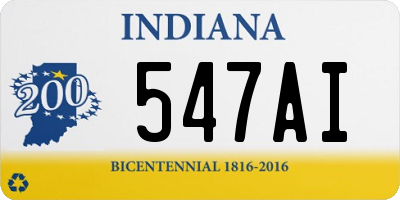 IN license plate 547AI