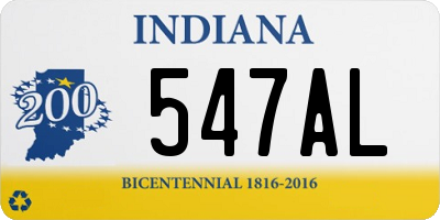 IN license plate 547AL