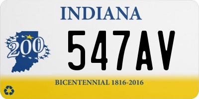 IN license plate 547AV