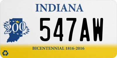 IN license plate 547AW