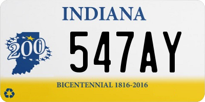 IN license plate 547AY