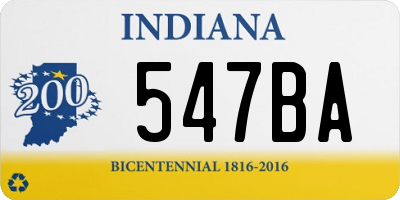 IN license plate 547BA