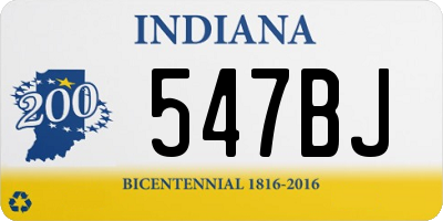 IN license plate 547BJ