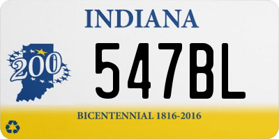 IN license plate 547BL