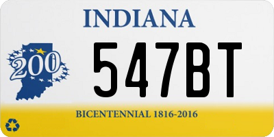 IN license plate 547BT