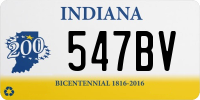 IN license plate 547BV