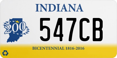 IN license plate 547CB