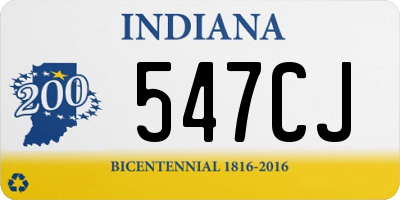 IN license plate 547CJ