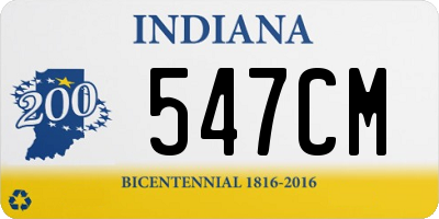 IN license plate 547CM