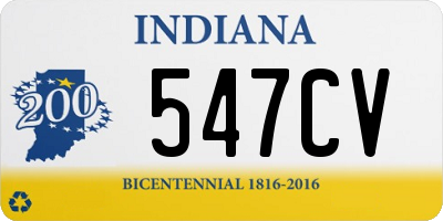 IN license plate 547CV