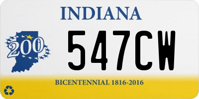 IN license plate 547CW