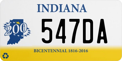 IN license plate 547DA