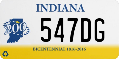 IN license plate 547DG