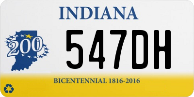 IN license plate 547DH