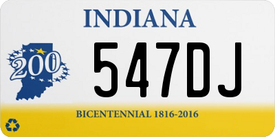 IN license plate 547DJ