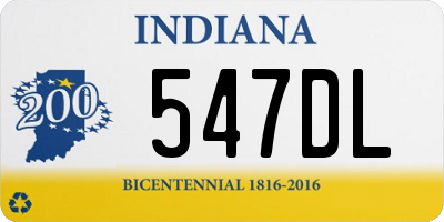 IN license plate 547DL