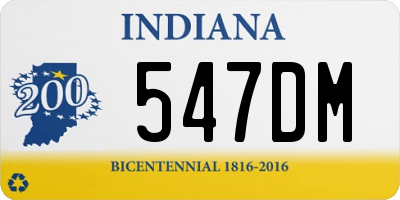 IN license plate 547DM