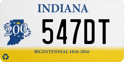 IN license plate 547DT