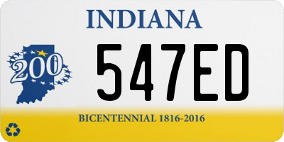 IN license plate 547ED