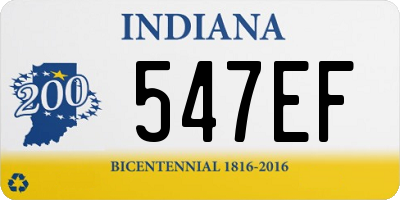 IN license plate 547EF