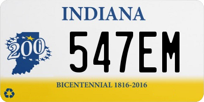 IN license plate 547EM