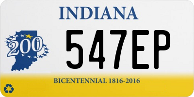 IN license plate 547EP